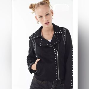 Urban Outfitters Studded Sude Moto Jacket (lined)
